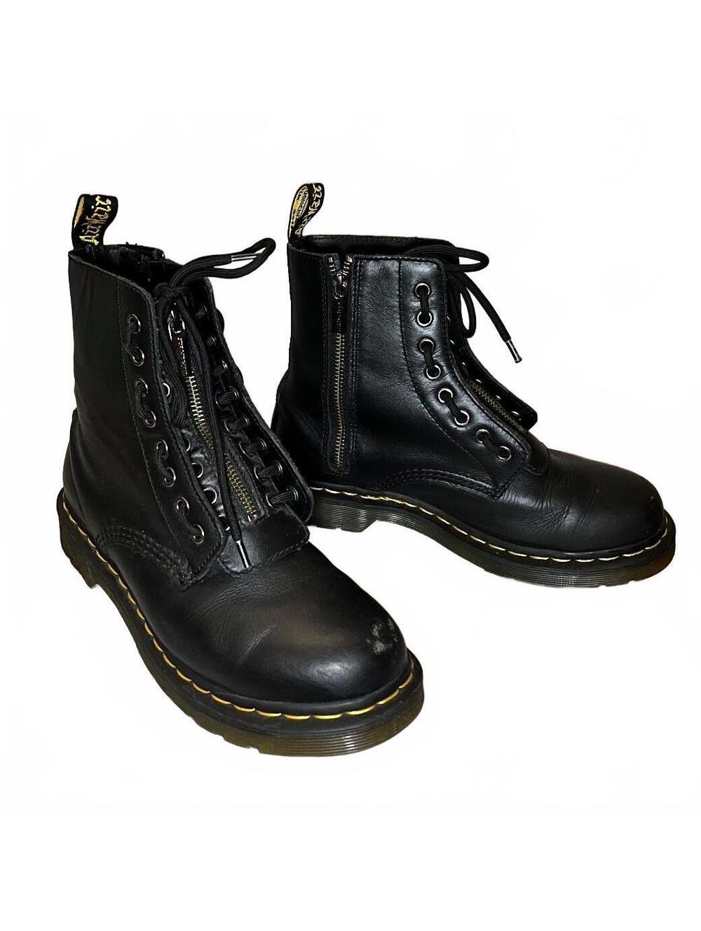 Dr. Martens 1460 Pascal FRNT ZIP Black Leather Boots Women’s 8
